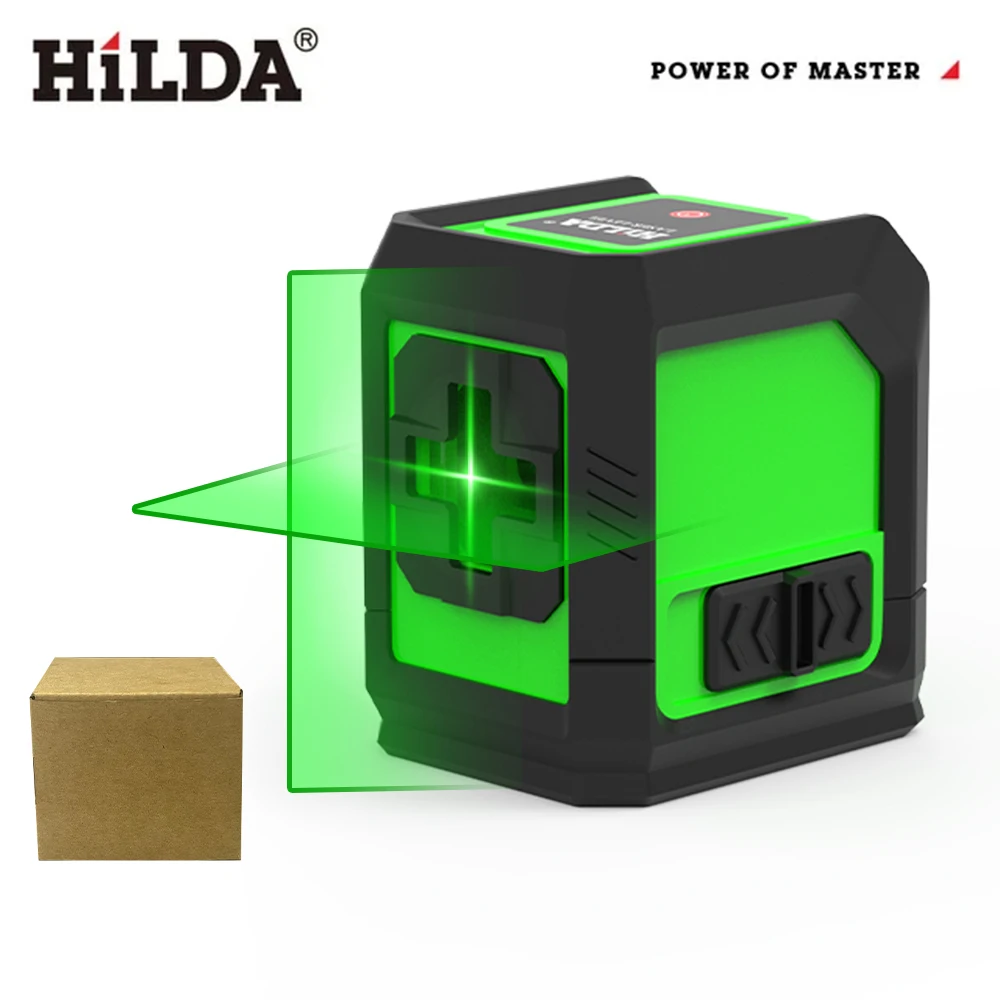 HILDA Laserniveau 2-lijns groen laserinstrument met magneet Wandniveau Draagbaar provinciaal ondersteuning Kruislaserinstrument