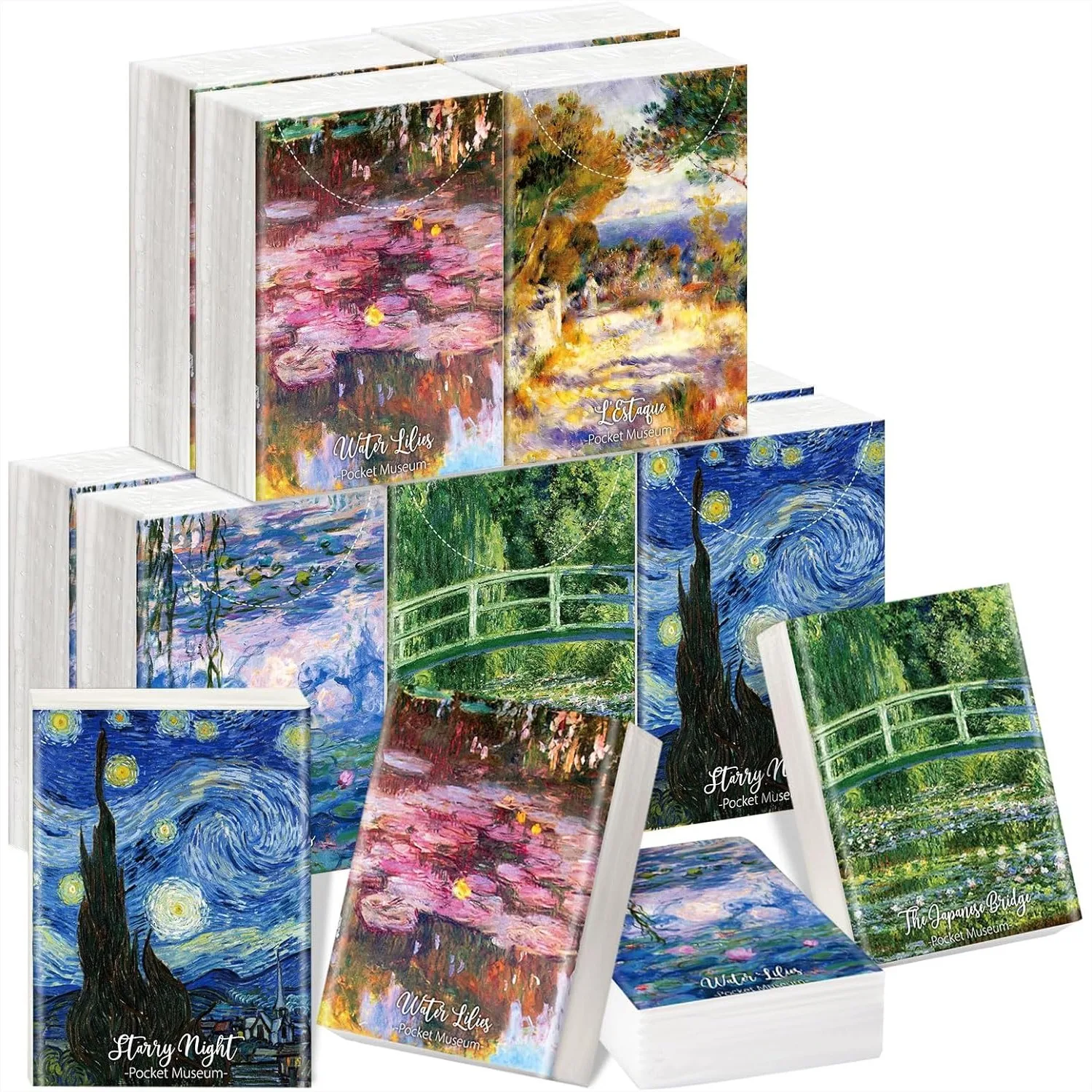 

10 Pack Art Pocket Tissues Travel Size, 3-Ply Soft Facial Tissues for Purse, 80 Sheets for Wedding, Baby Shower Party Favor