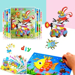 5/10Pcs 3D EVA Foam Sticker Puzzle Game DIY Cartoon Animal Learning Education Toys For Children Kids Multi-patterns Styles