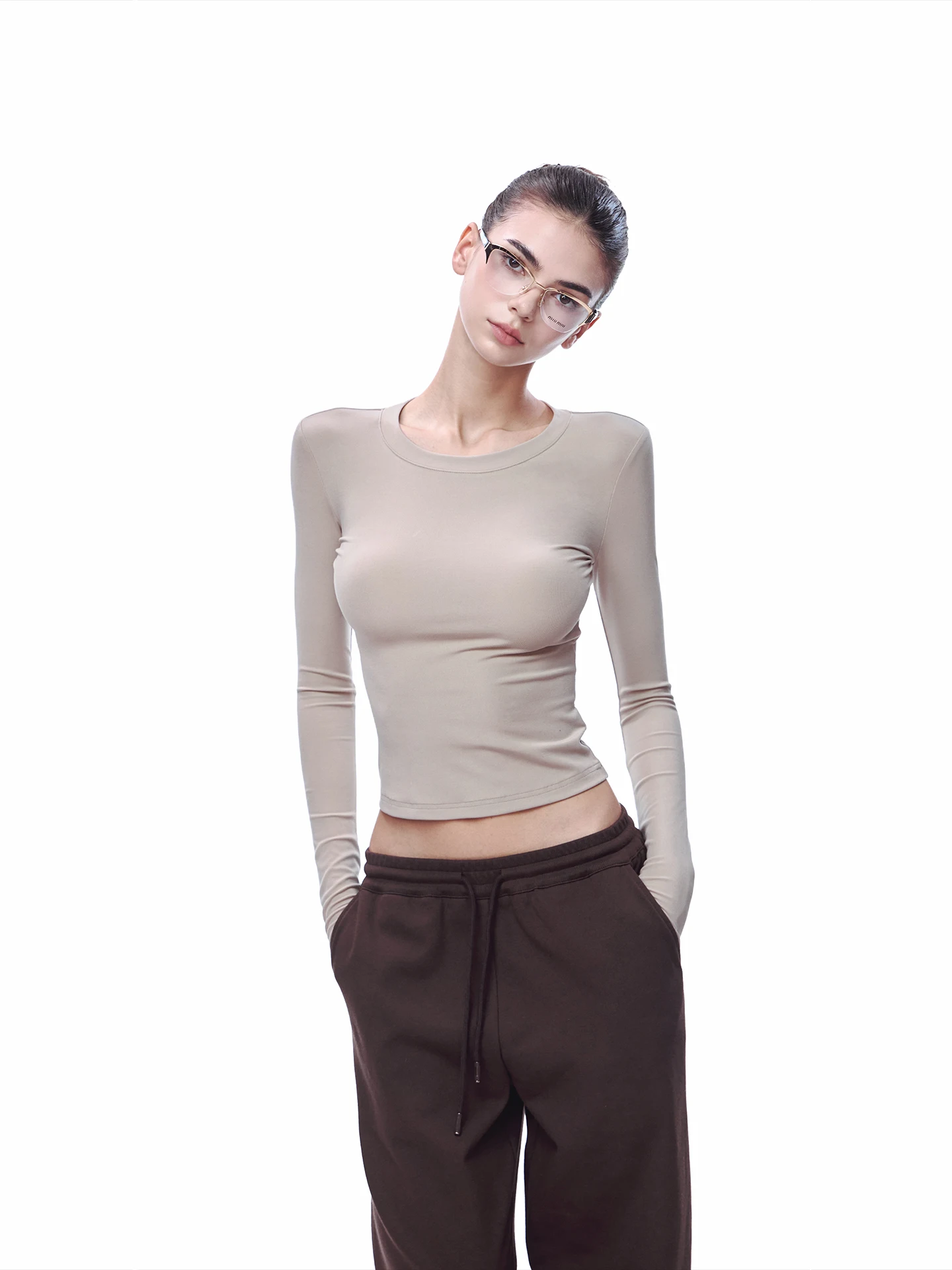 

Женская футболка JLAUNT в американском ретро-стиле с длинным рукавом, летняя, приталенная, с круглым вырезом, базовый слой, сексуальный трикотажный топ конфетных цветов