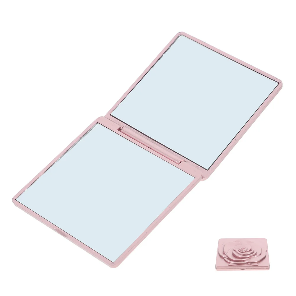 

Compact Foldable Makeup Mirror Portable Travel Rose Design Magnifying Side Cute Small Purse Pocket Mirror for Women Girls