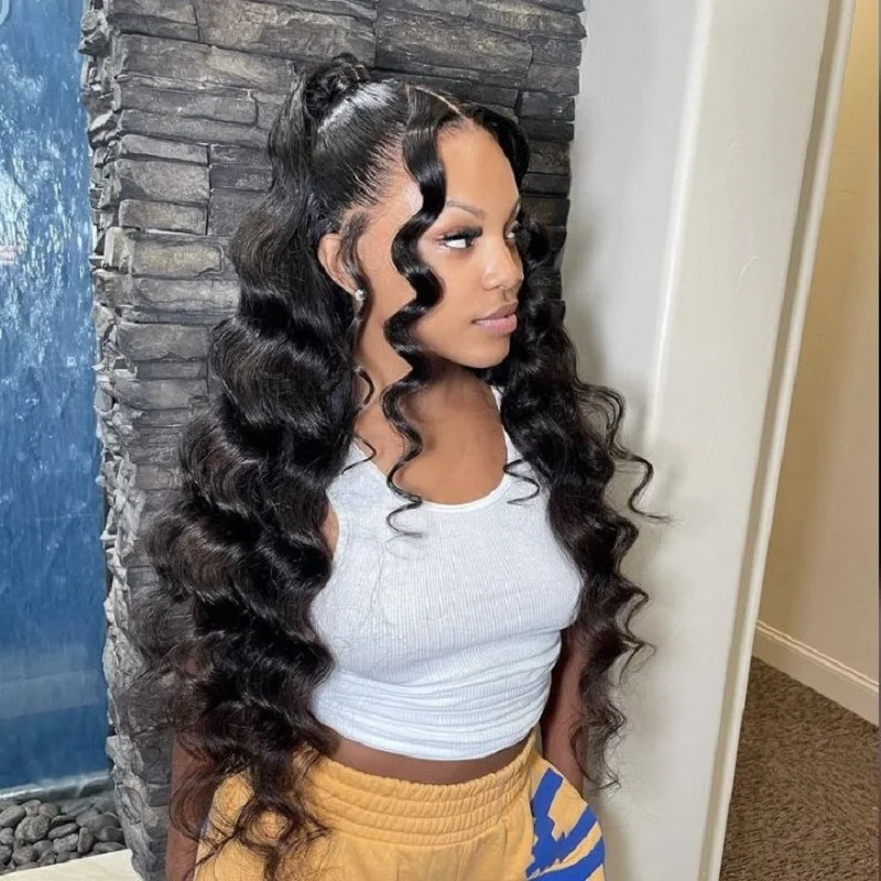 30 40 Inch Body Wave 13x6 Hd transparent Lace Frontal Wig Pre Plucked 13x4 curly Lace Front Human Hair Brazilian Wigs For Women