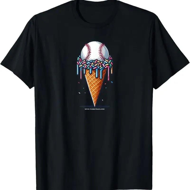 Baseball Drip Ice Cream Cone with Sprinkles T Shirt