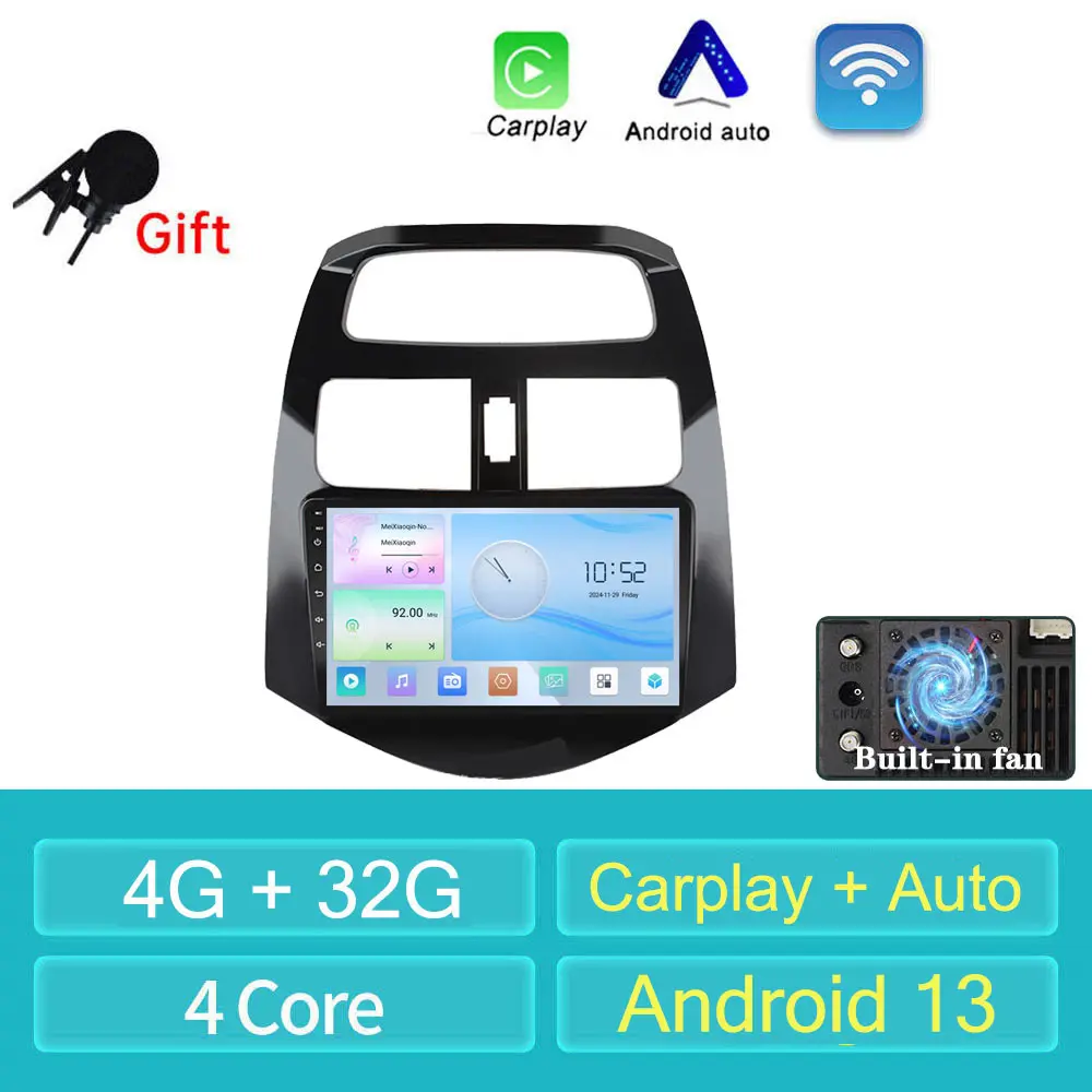 new For Chevrolet Spark Beat Matiz Creative 2010 - 2014 Android 13 wireless Carplay Car Radio Multimedia Player Navigation Auto