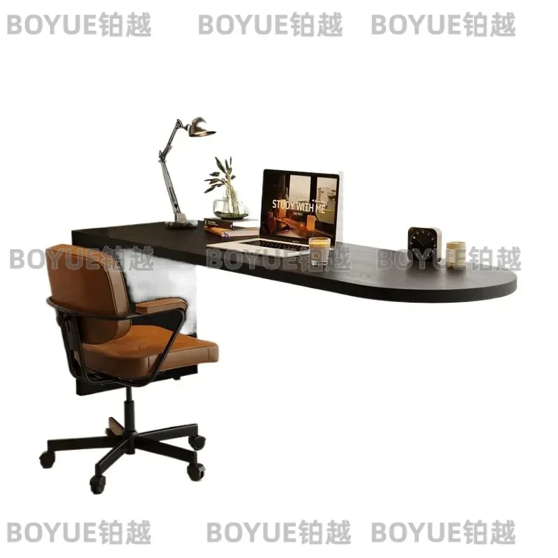 Modern Solid Wood Computer Desk Black Acrylic Floating Study Table Simple Bedroom Writing Desk Window Side Table Home Office