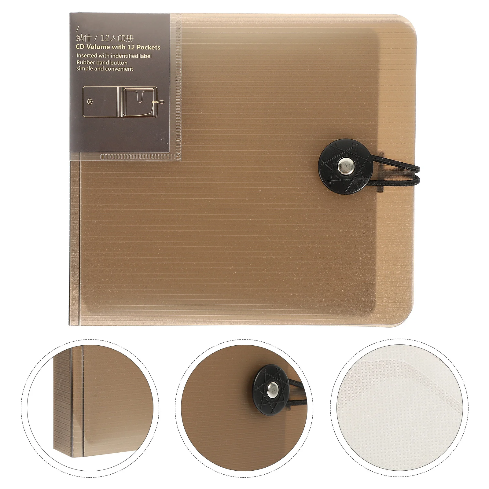 

Cd Storage Case 12 Capacity Cd Media Collection Bag Organizer Replaceable Labels Scratch Protection Buckle Rope Design Dvd