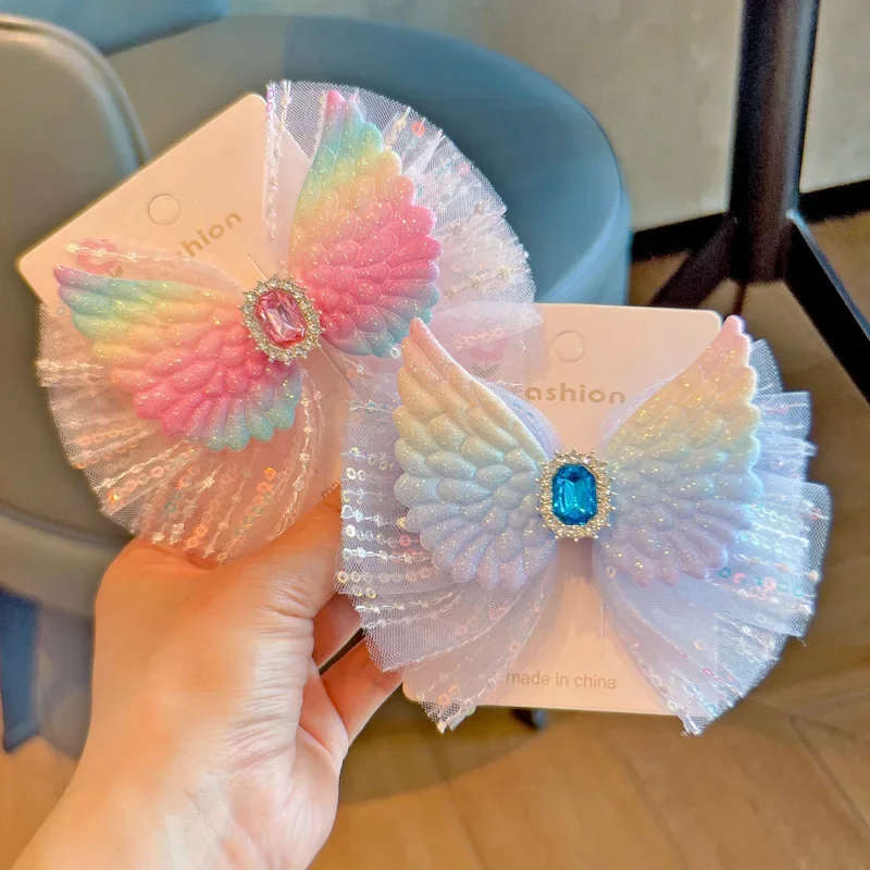 Angelic Butterfly Knot Hair Clips Children's Fairy Tale Style Baby Girl Performance Program Versatile Hair Accessories