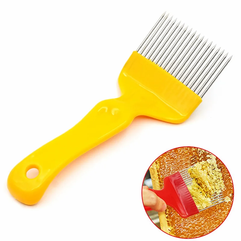 Beekeeping Cut Honey Fork, 21 Pin Stainless Steel Tines Comb Uncapping Fork Scratcher, Straight Tooth Needle Knife 1Pcs