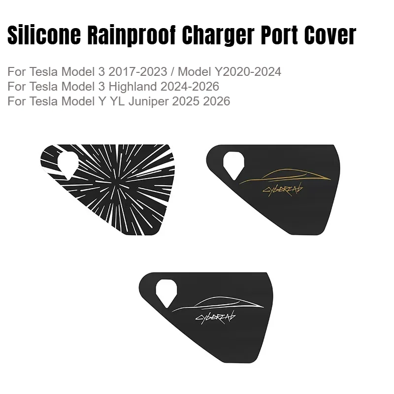 For Tesla Model 3/Y Model 3 Highland Model Y Juniper YL Silicone Rainproof Charger Port Cover Dustproof Protection Cover