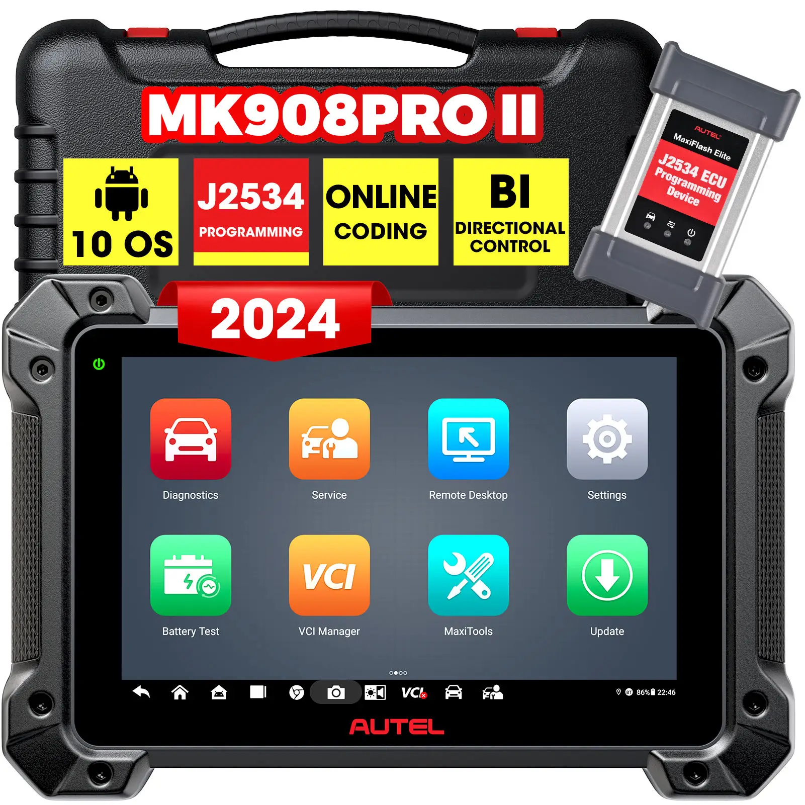 Autel Maxicom Mk908pro II Mk908p Mk908 Car Scanner Programming J2534 ECU Programming Tools Update From Autel Maxisys Pro Ms908p