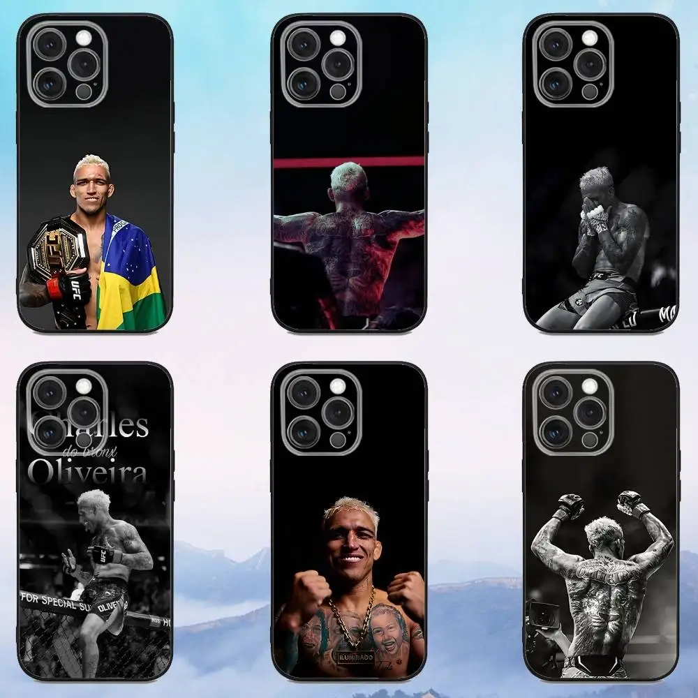 

C-Charles Fighting Oliveira Phone Case For iPhone 16e,16,15,14,13,12,11,Pro,X,XS,Max,XR,Plus,Mini Soft Black Cover
