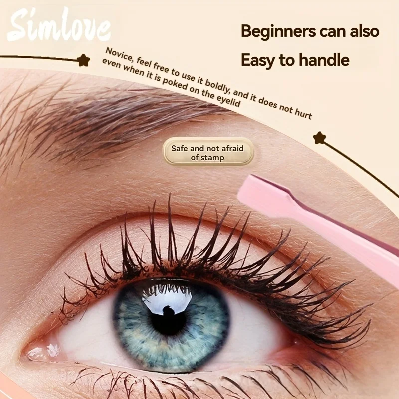 Stainless Steel Tweezers for Lower Eyelashes Extensions Flat Head Design Beginner Friendly Lash Extension Tool Eyelash Tweezers