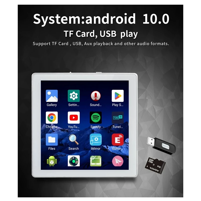 Mini 8 Ohm Android 10.0 System Smart WIFI Bluetooth 4X25W Stereo Home Theater Background Music Wall Amp Easy To Use Black