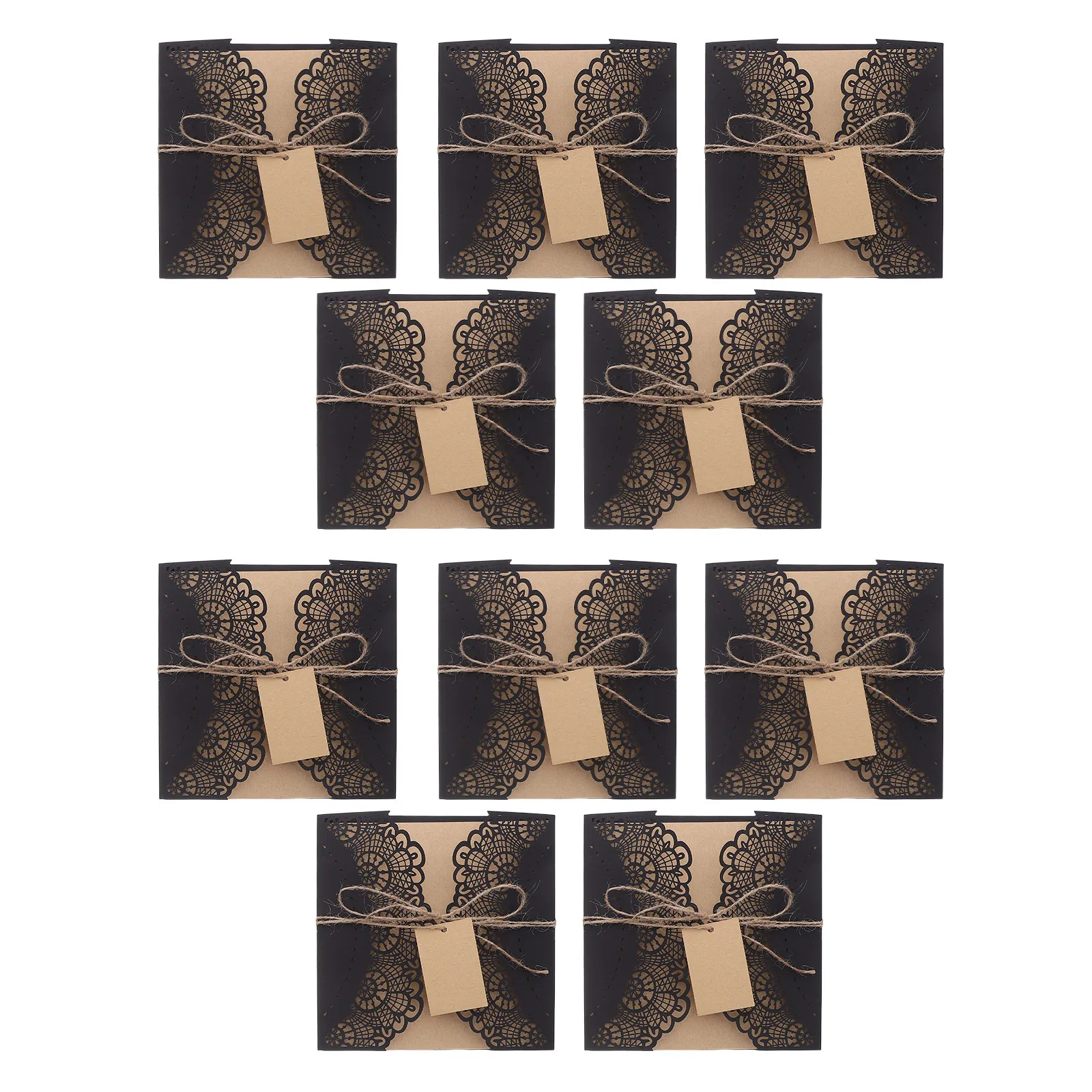 

10 наборов пригласительных открыток на Хэллоуин с паутиной, черные изысканные вырезанные карточки, конверты, открытки для вечеринок, дня рождения, фестивалей, поздравительные открытки с паутиной