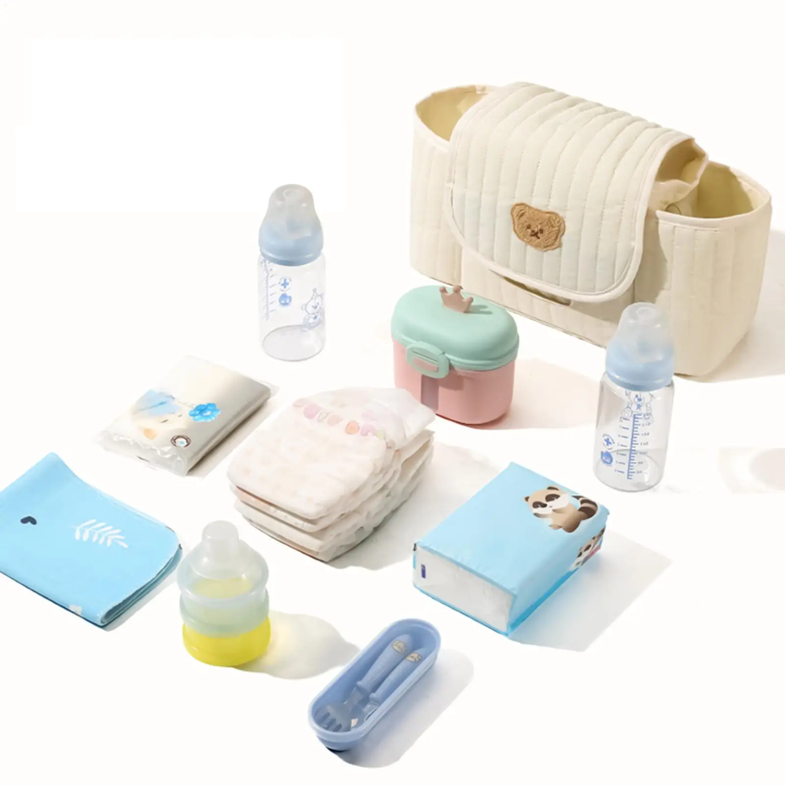 Stroller Organizer Bag Storage Bag With Tissue Opening Wipes Dispenser With Adjustable Strap For Diaper Cup Toy Phone Bottle 5