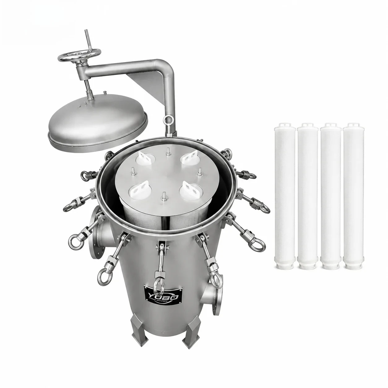 Large Capacity Filter Housing Stainless Steel High Flow Cartridge System for Sediment Removal and Process Equipment Protection