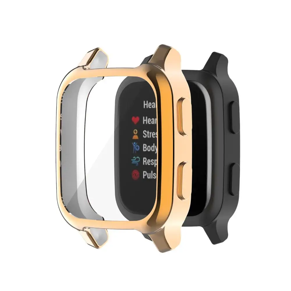 อุปกรณ์เสริม Full Smart Watch Case ฝาครอบป้องกันชุบ TPU ป้องกันหน้าจอสําหรับ Garmin Venu SQ