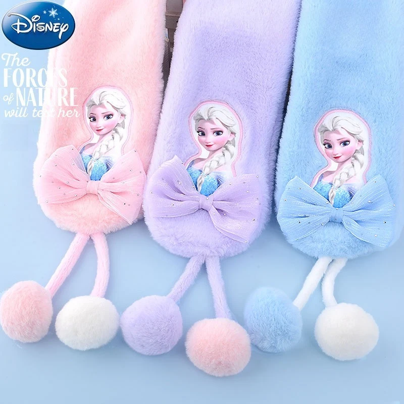 

Disney children's scarf in autumn and winter warm girl student windproof cold neck cover girl Aisha plush scarf