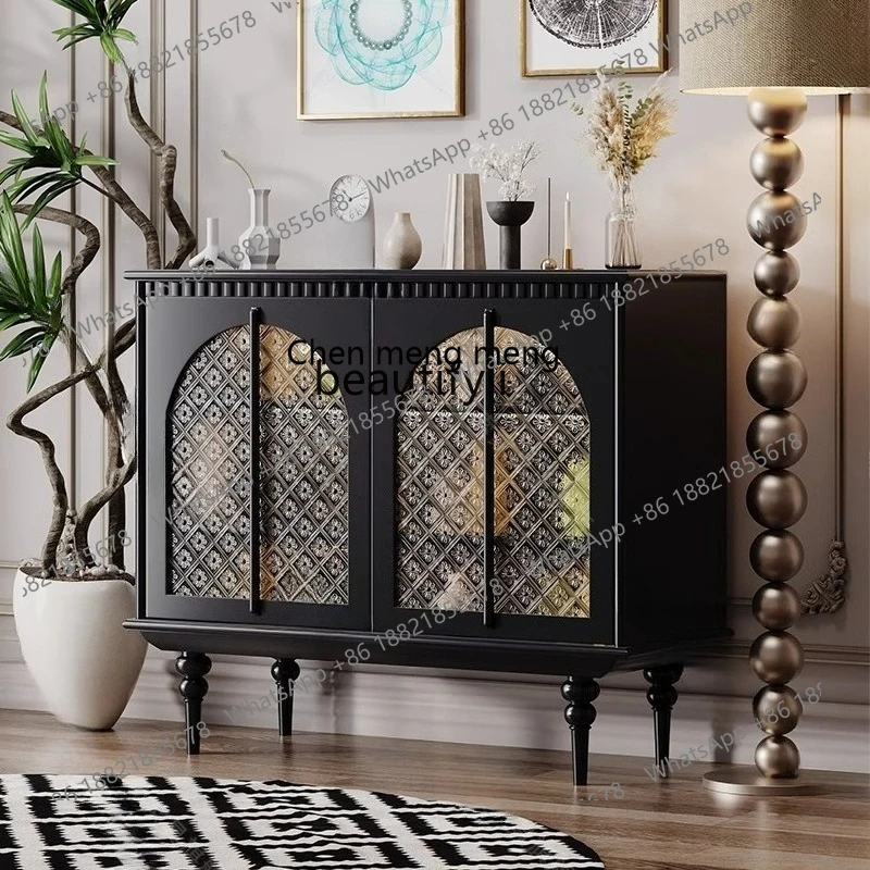 X  Meal side, light luxury high-end glass door decorative cabinet, new entrance storage cabinet
