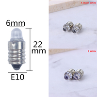 2pcs E10 Led Flashlight Bulb DC 3V 6V Instrument Bulb Indicator Lamp Replacement Torch Bulb Bike Lamp Warm White White