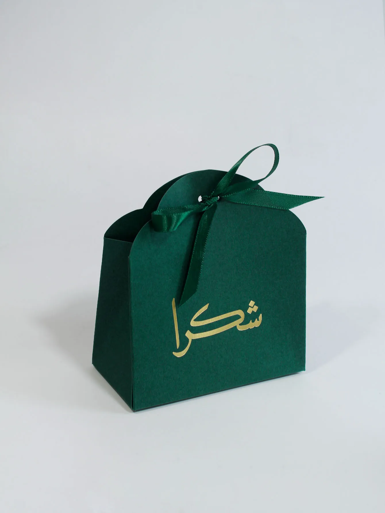 Thank you Arabic candy box, holiday decoration gift box, exquisite gold foil green black white paper box candy box