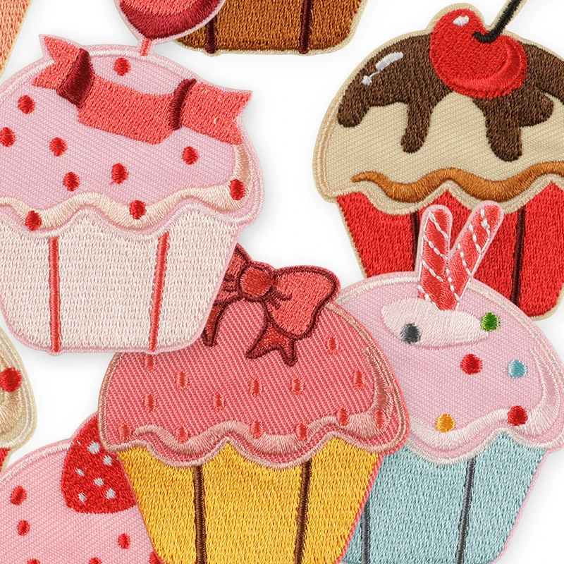 9-teiliges Kuchen- und Lebensmittel-nette selbstklebende Aufnäher zum Aufbügeln für Kleidung, Parches, Kinder, bestickte Aufkleber, Stoffe, viele Jacken, Hüte, Nähen, DIY – Detail 4