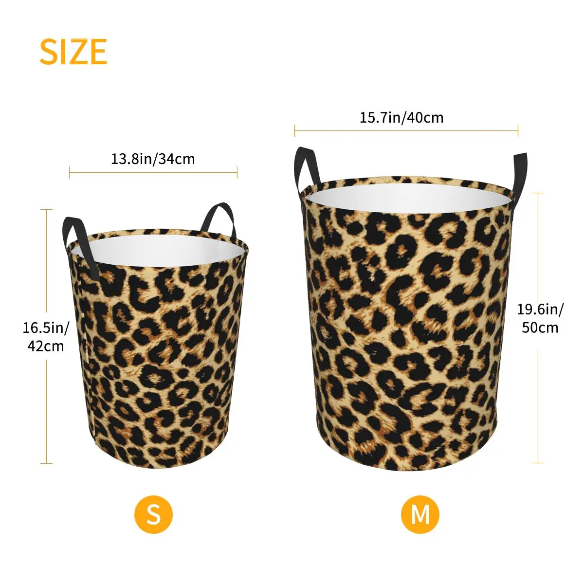 Custom Leopard Fur Skin Texture Laundry Hamper Large Storage Basket Tropical Wild Animal Girls Boys Toy Organizer