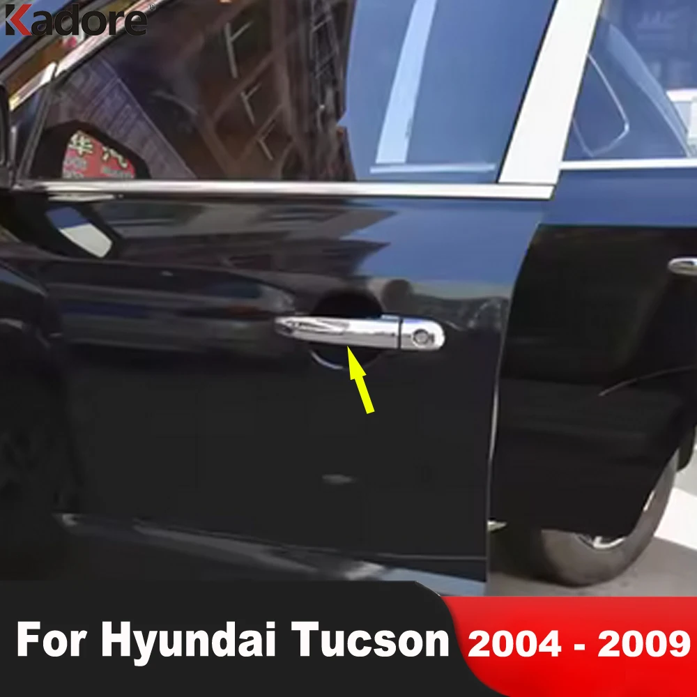 

Для Hyundai Tucson 2004 2005 2006 2007 2008 2009, хромированная дверная ручка, накладка, боковые ручки, крышка, рамка, накладка, автомобильные аксессуары
