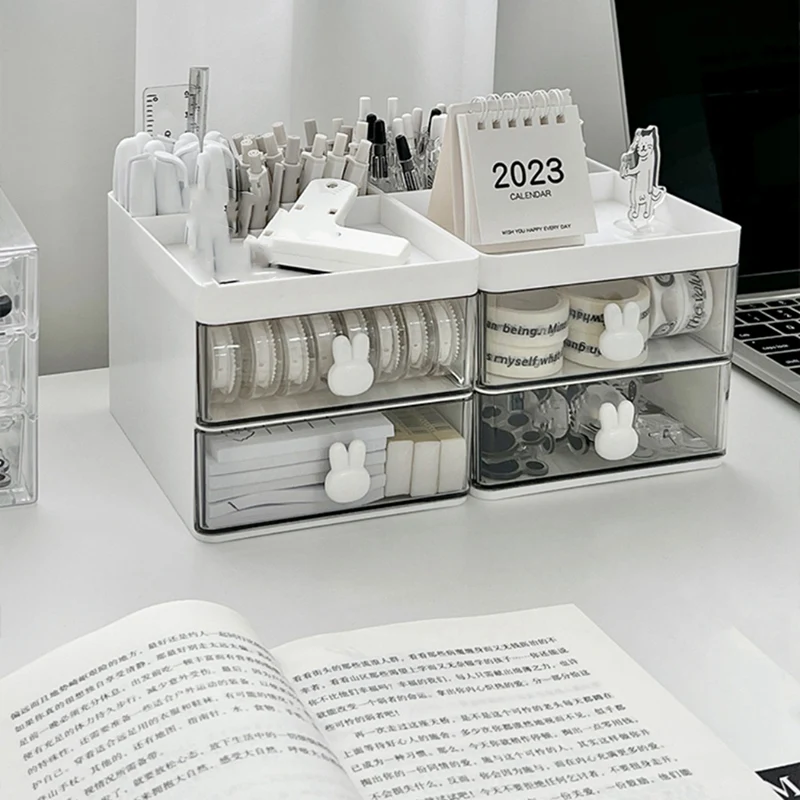 Transparent Drawer  Storage Box Drawer  Storage Box Children's Student Office Desktop Ornaments