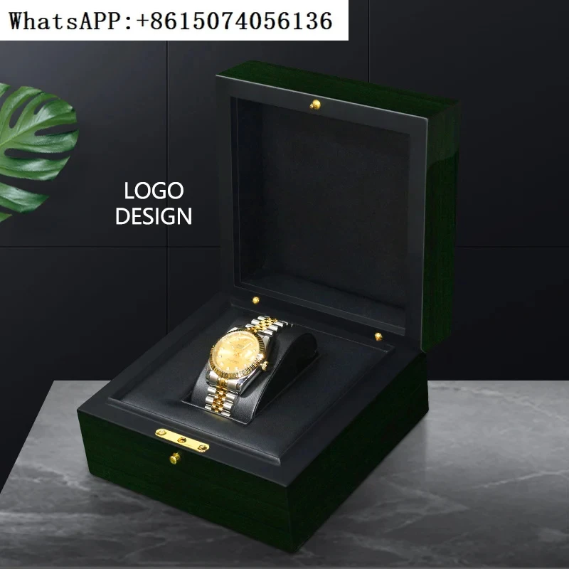 

High End Brand Tourbillon Watch Packing Box Solid Wood Bright Surface Luxury Flip Watch Wooden Organizer Case Customized Logo