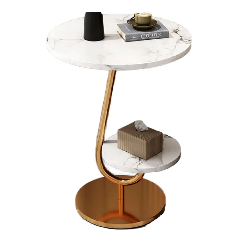 

Элегантный журнальный столик в европейском стиле, современный креативный двухъярусный кофейный столик, приставной столик для дивана, для гостиной