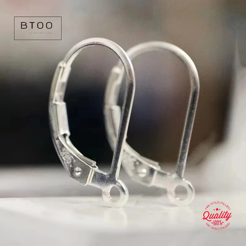 

925 Sterling Silver Plain Leverback Ear Wire with Ring DIY Earring Clasp for Jewelry Making Handmade Earrings Accessories