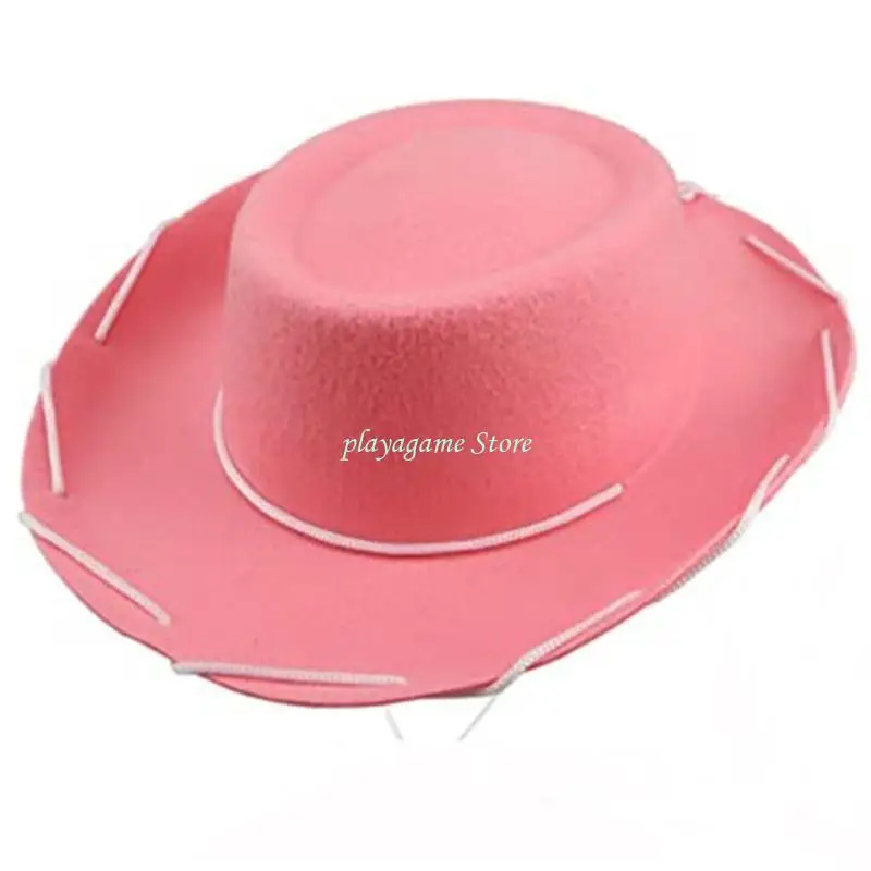 Y88A الأطفال قبعة رعاة البقر باللون الأحمر البني، ملابس تنكرية، إكسسوارات ملابس برية #2