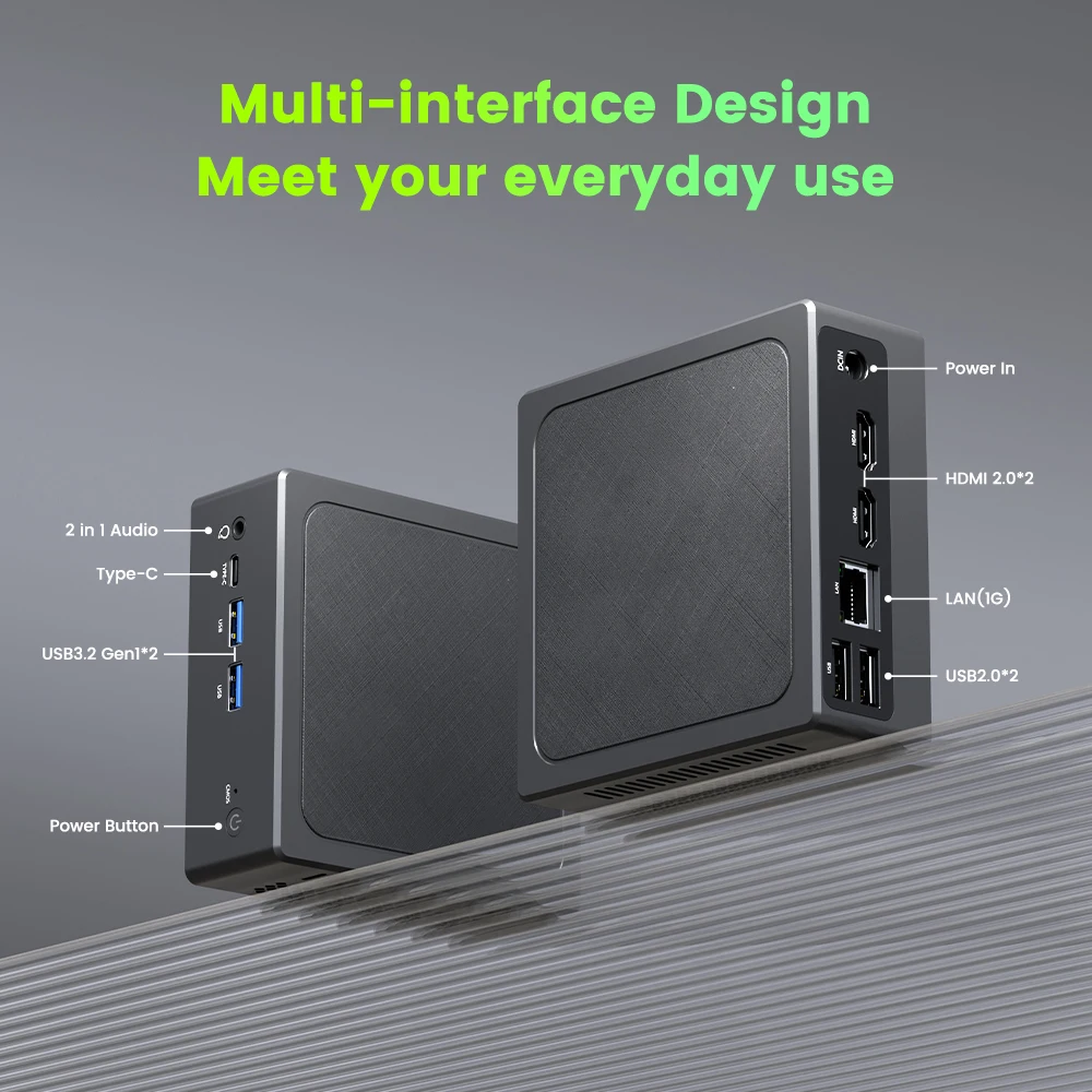 TexHoo Mini PC Intel N150 N100 N95 Supporta fino a 16 GB DDR4 512 GB SSD Dual HDMI Computer da gioco desktop
