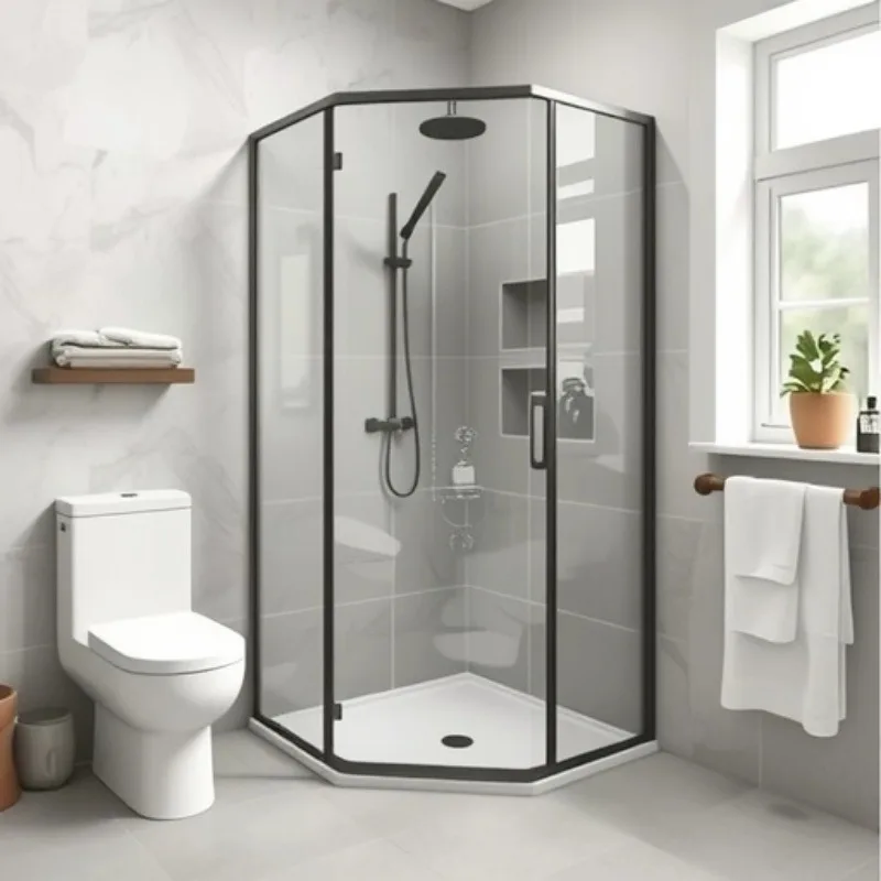 Diamond shower room wet and dry separation glass door partition toilet integral bathroom suitable for Changhong glass