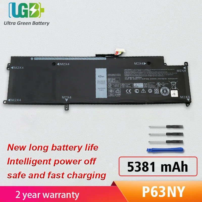 

UGB New P63NY Battery For DELL Latitude 13 7370 N3KPR XCNR3 P67G MH25J N3KPR WY7CG 43WH 5381MAH 7.6V