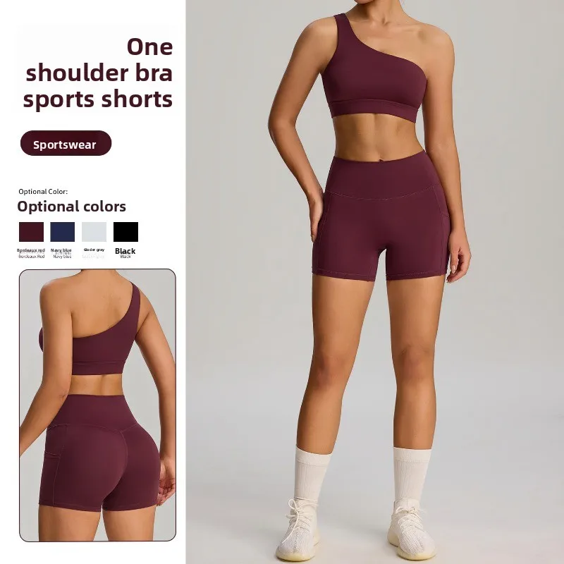 

2025 New Women 2 Piece Workout Set Summer Yoga Clothes with Pockets High Quality Tight Sportswear Sport Set Women