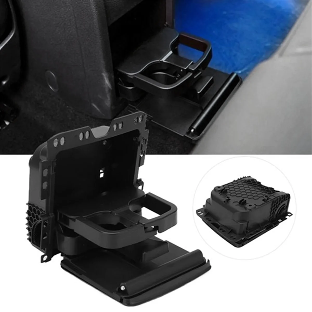 BAAA-Car Rear Central Console Armrest Cup Holder Back Row Drink Holder 7N0862533 for VW Golf Plus Sharan Tiguan