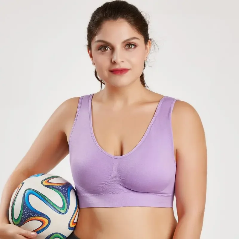 Sujetador deportivo sin costuras con almohadillas para mujer, Bralette de Yoga, Sujetador Push Up, chaleco sin aros