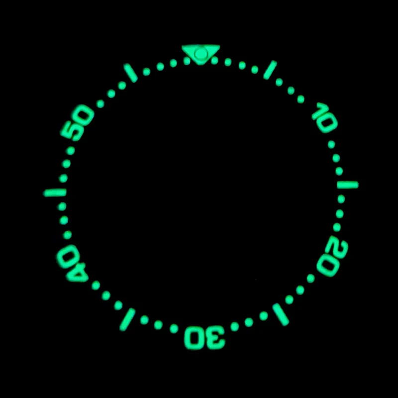 38mm*30.5mm Steel Watch Bezel Insert Ring C3 Green Luminous Fits Seiko SPB185 SPB187 Watch Cases Bezel Watch Replacement Parts