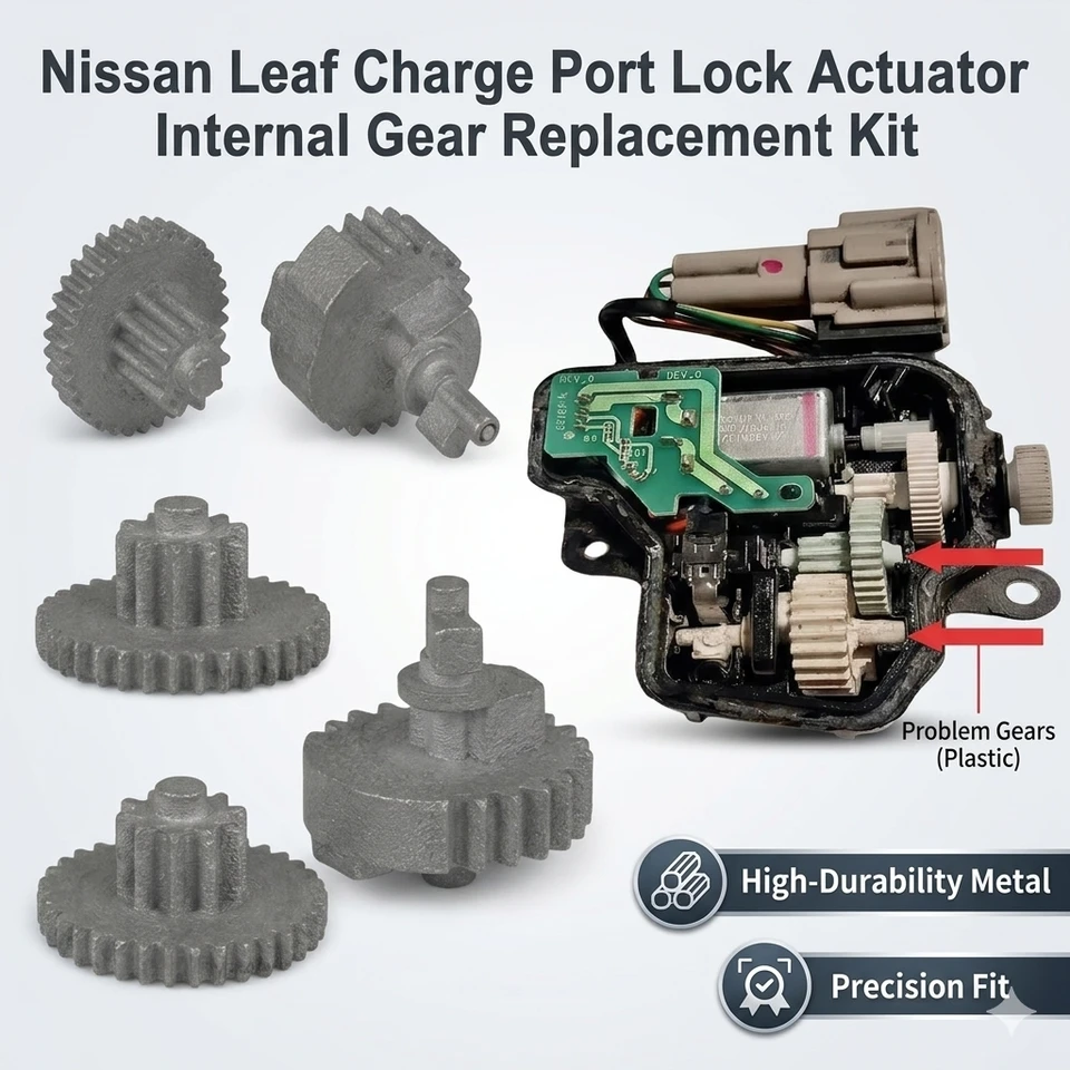 Aluminum Alloy Charge Port Lock Gear Kit For Nissan Leaf ZE1