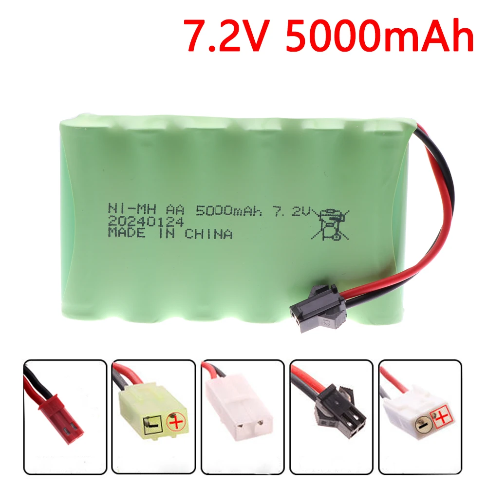 7.2V 5000mAh Bateria NIMH AA do zabawek Rc Samochody Czołgi Roboty Pistolet Ulepszony 3000mah Zestaw baterii do łodzi Rc 7,2V Akumulator