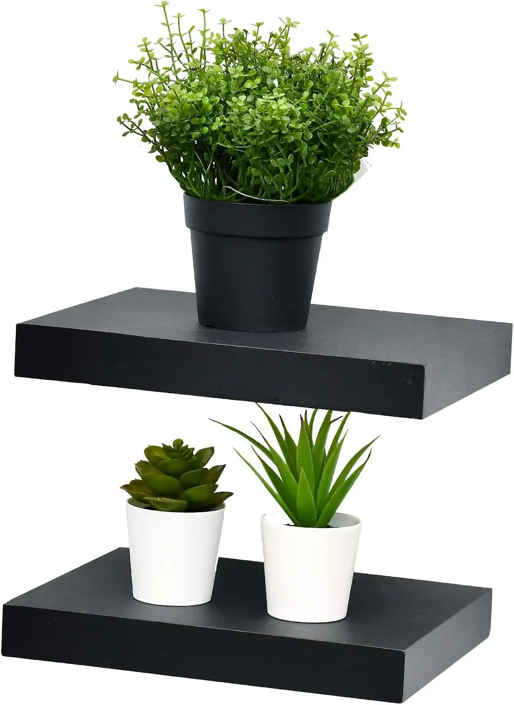 

Set of 2 Floating Shelves Wall Mounted Shelf, for Home Decor with 8" Deep (Black, 10 inch)
