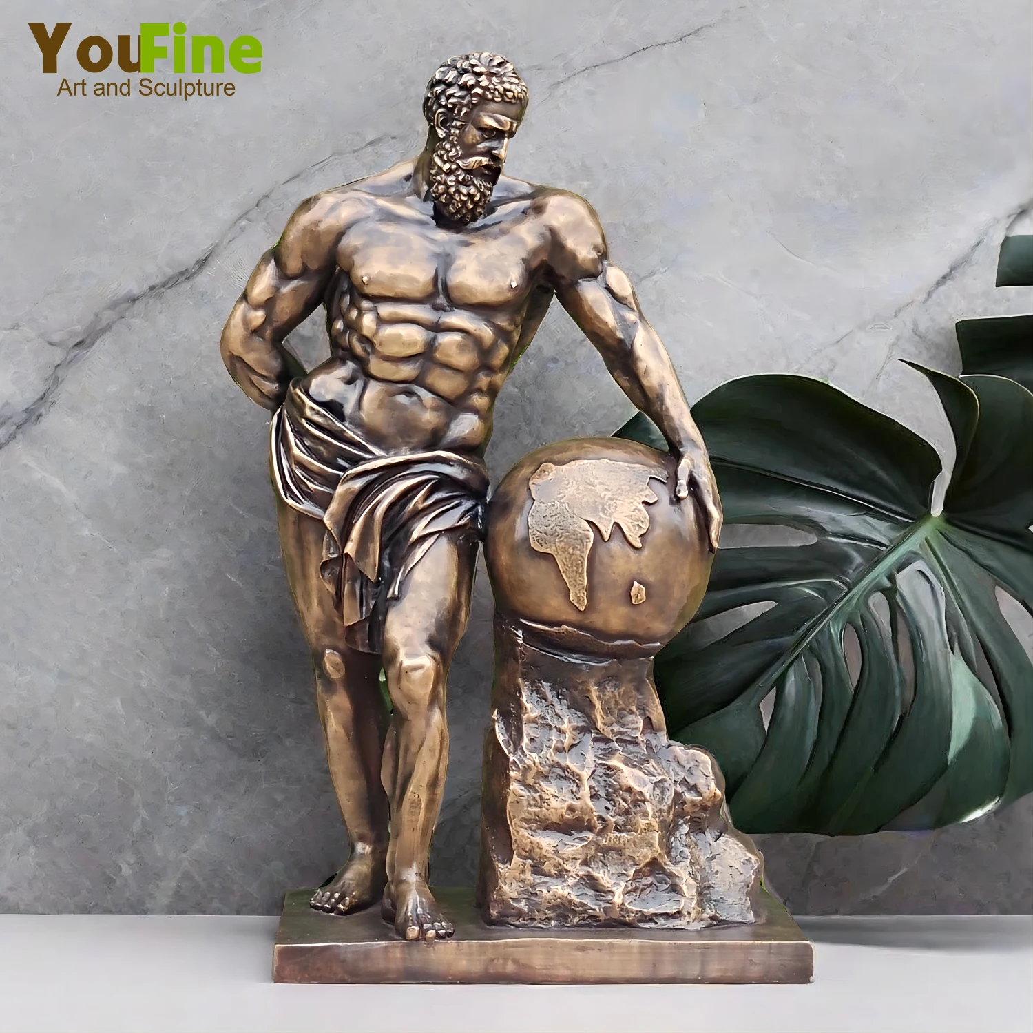 65cm Bronze Atlas Statue Customized Large Size Bronze Atlas Sculpture Famous Bronze Art Crafts For Home & Garden Decor Ornaments