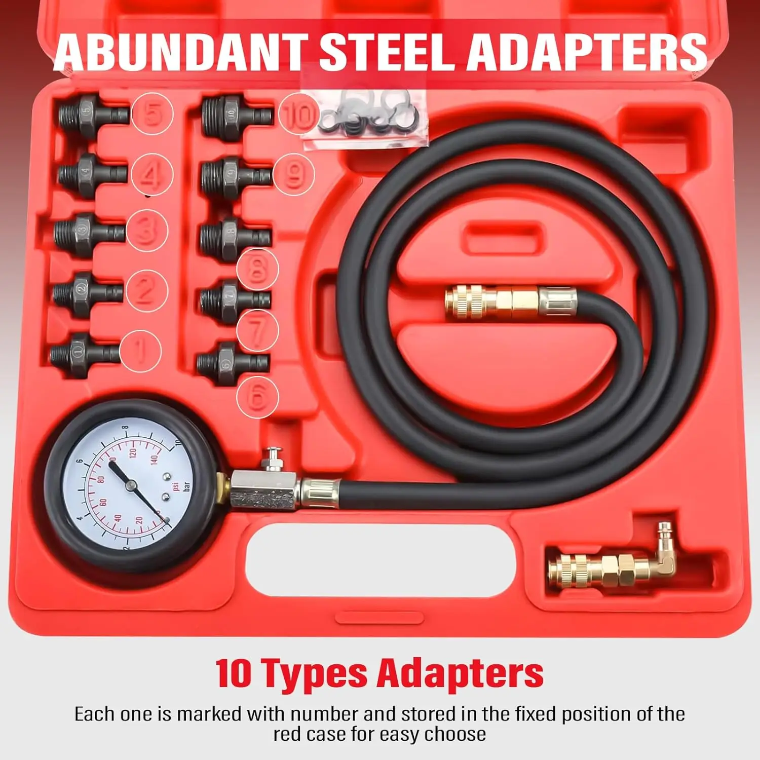

Engine Oil Pressure Test Kit Tester Car Garage Tool Low Oil Warning Devices 12 piece quick fitting
