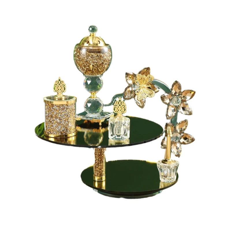

Round large disc aromatherapy set, living room ornament, glass incense insert.