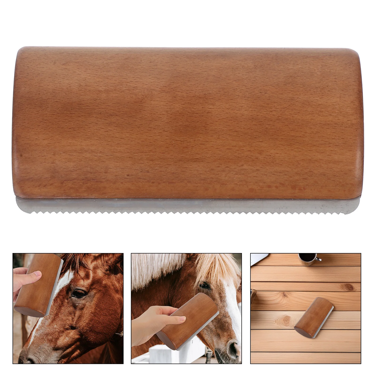 

1pcs Grooming Tool Wooden Sturdy Curry Comb For Sweat Debris Removal Daily Stable Cleaning Horse Grooming Supplies Wood Groom