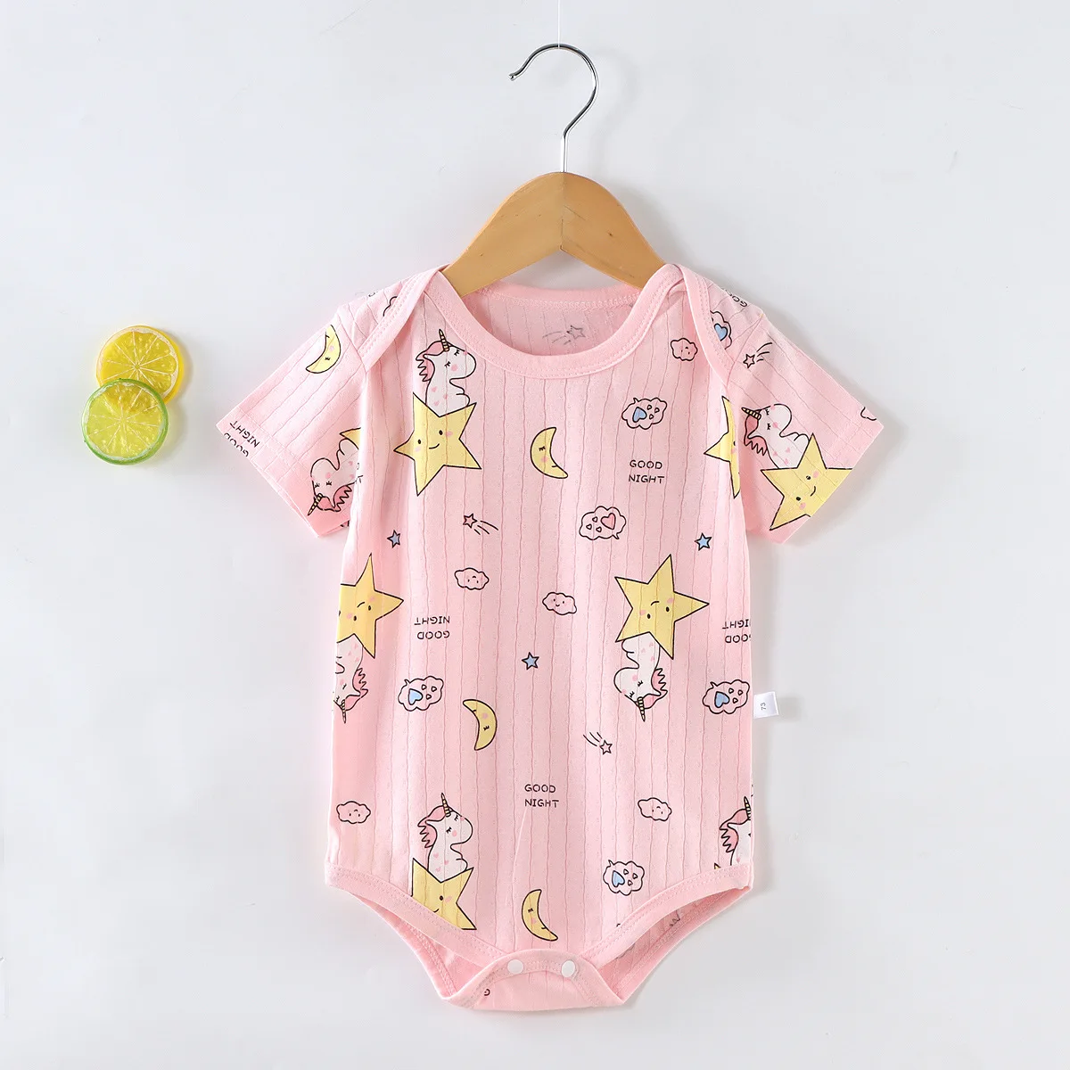 Summer Costume Babies Girls Cartoon Jumpsuits Toddler Pajamas 0-2Years Toddler Print Body Suit Cute Short-sleeved Briefs Rompers