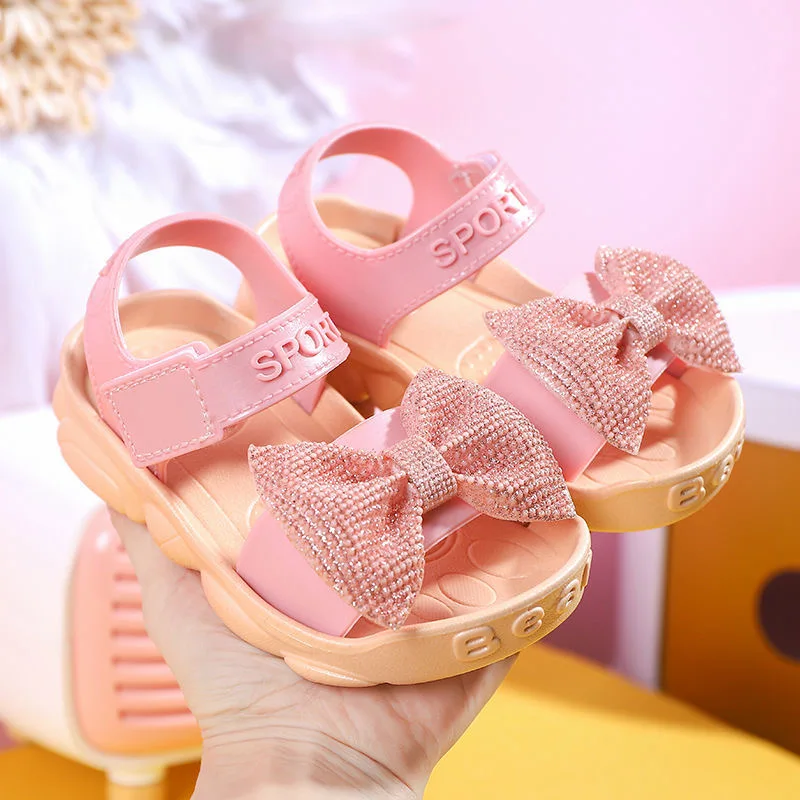 2023 new girls sandals Baotou beach shoes 1-6 years old children non-slip soft bottom children\'s sandals non-slip summer sandals