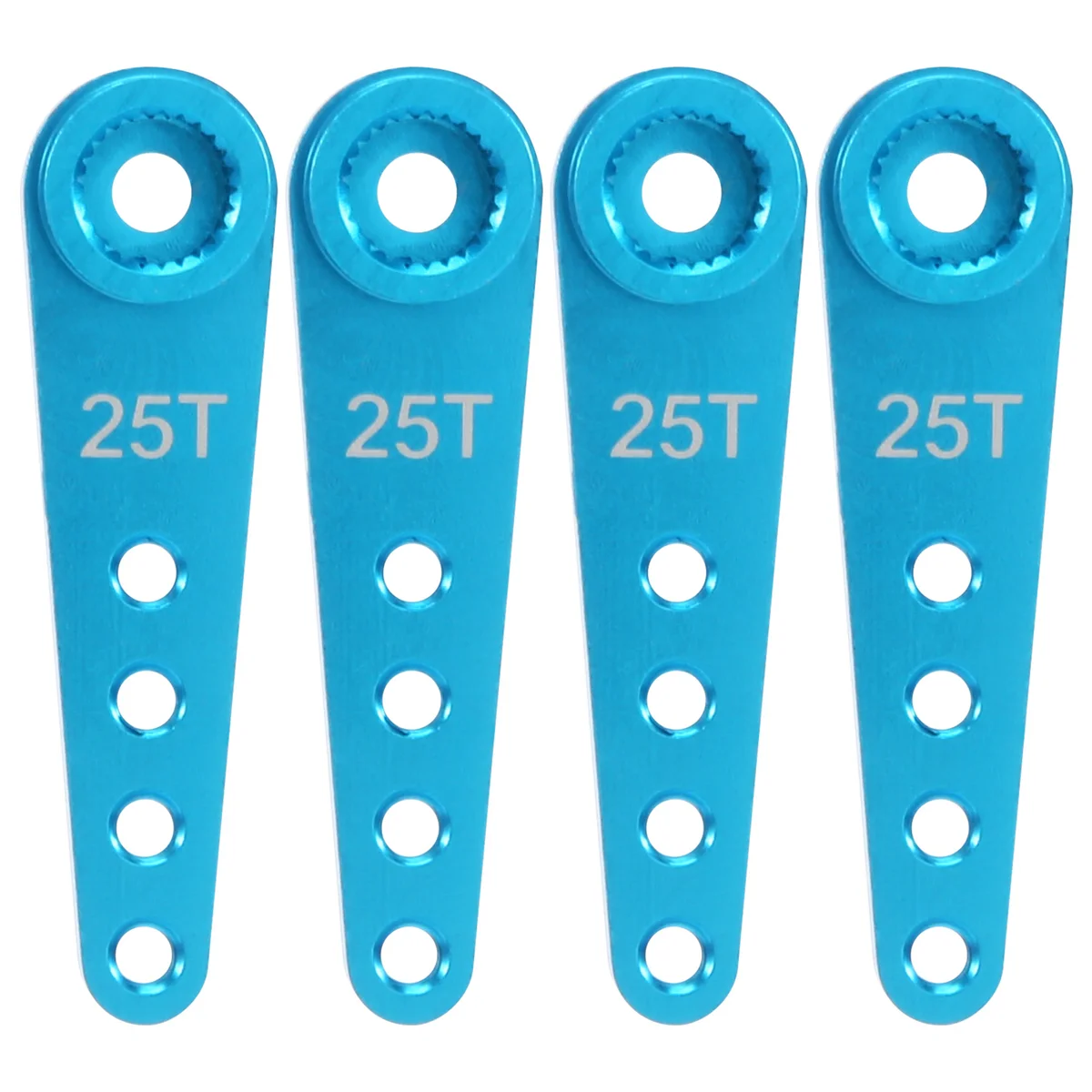 AT41 4PCS 37Mm 25T โลหะขยายพวงมาลัย Servo ARM Horn สําหรับ RC รถอะไหล่ Crawler,สีฟ้า
